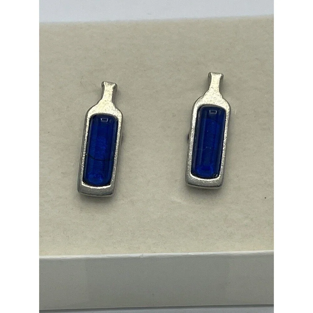Men’s Blue Glass Bottle Cuff Links